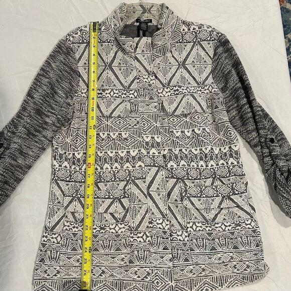 Stoosh Black and White Front Zip Utility Jacket - Picture 3 of 4